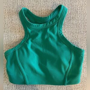 lululemon Green padded racer back ribbed Sports Bra size 6